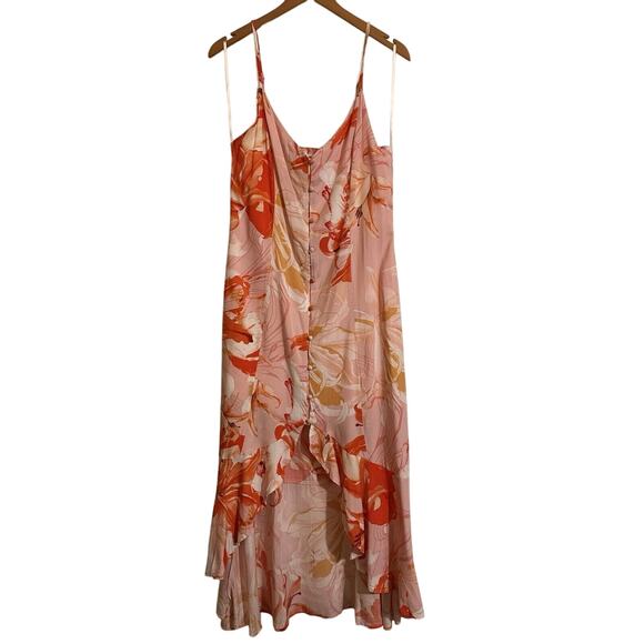 Abel the Label Dresses & Skirts - Abel The Label Tropical Pink & Orange Flower Bomb High Low Sun Dress Medium